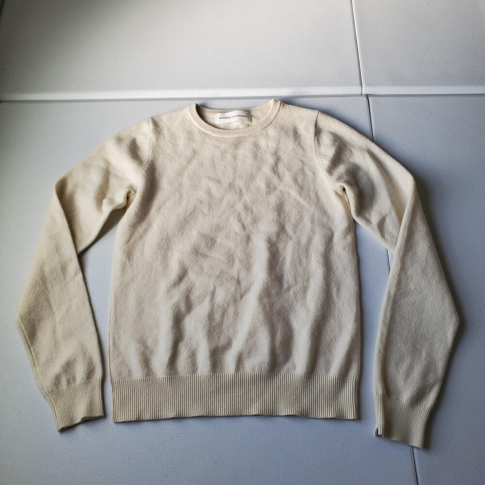 Extreme Cashmere X Sweater Womens Small White Cashmere Crewneck Knit Pullover